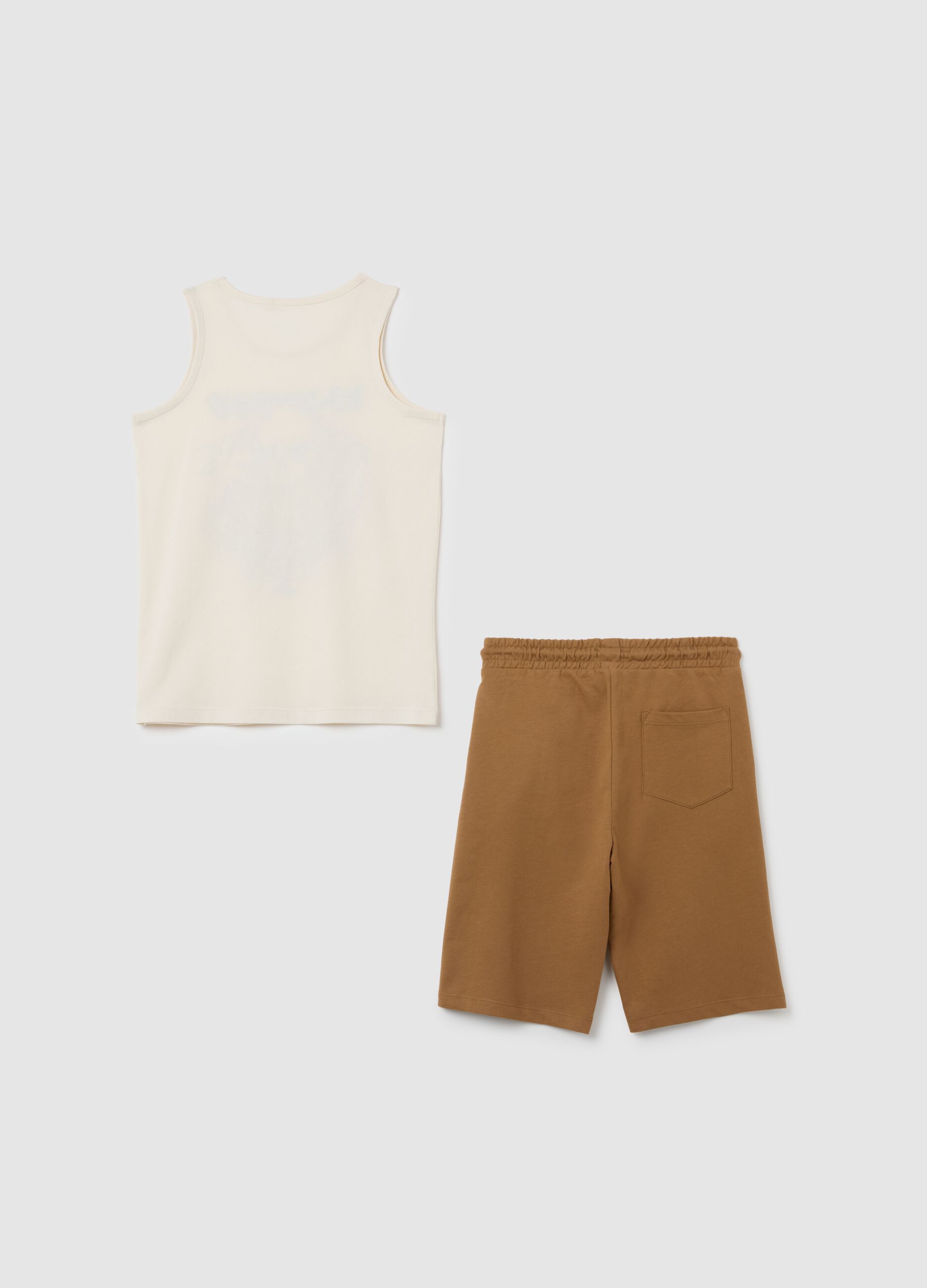 Boys' Set in Pure White Cotton Regular Fit