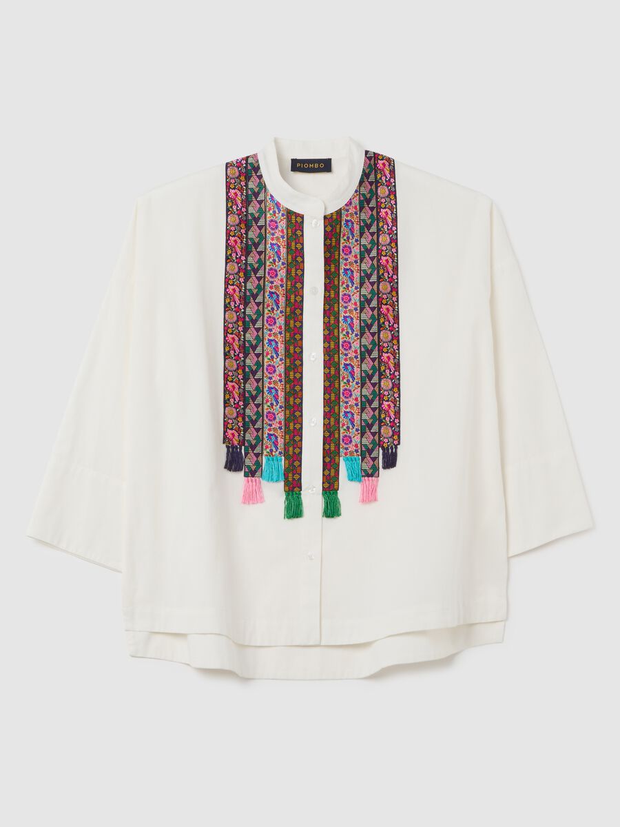 Shirt with Multicolor Piombo Details_4