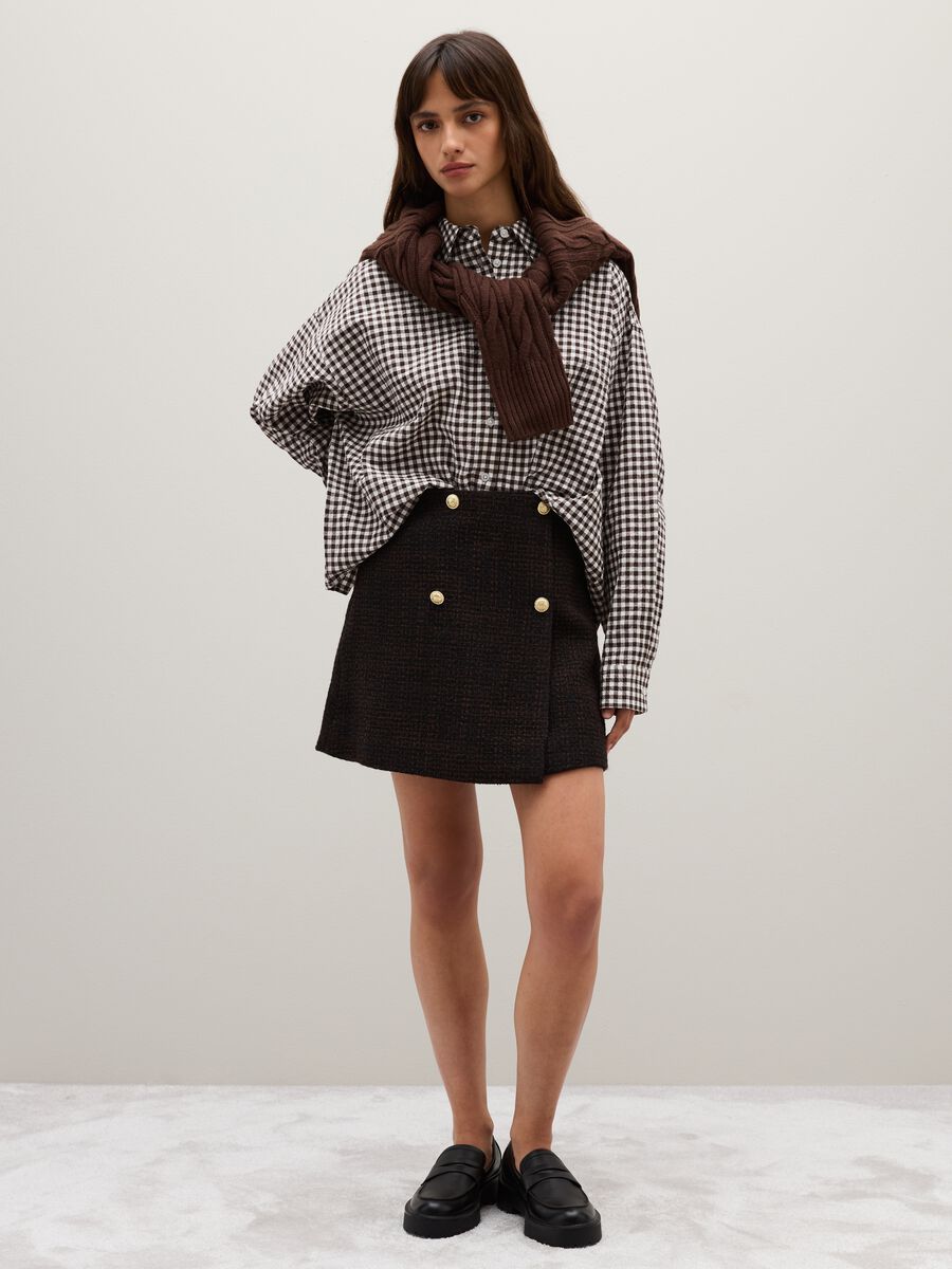 Mini skirt with gold buttons_0