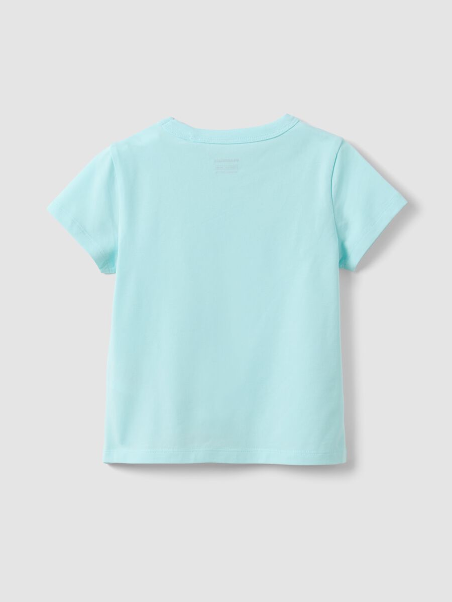 T-shirt in cotone elasticizzato azzurra da bambina regular fit_1