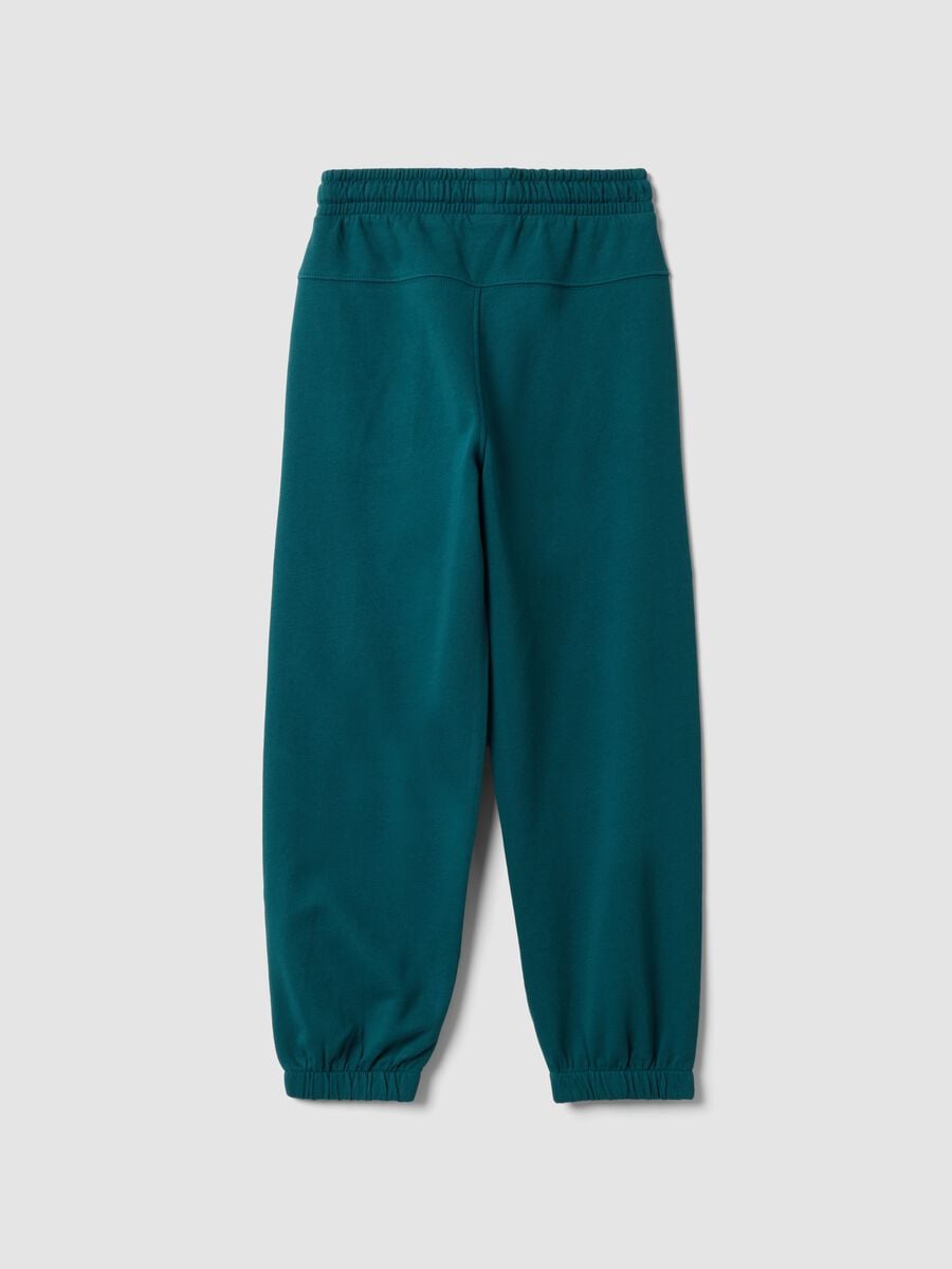 Pantaloni jogger blu in puro cotone_1