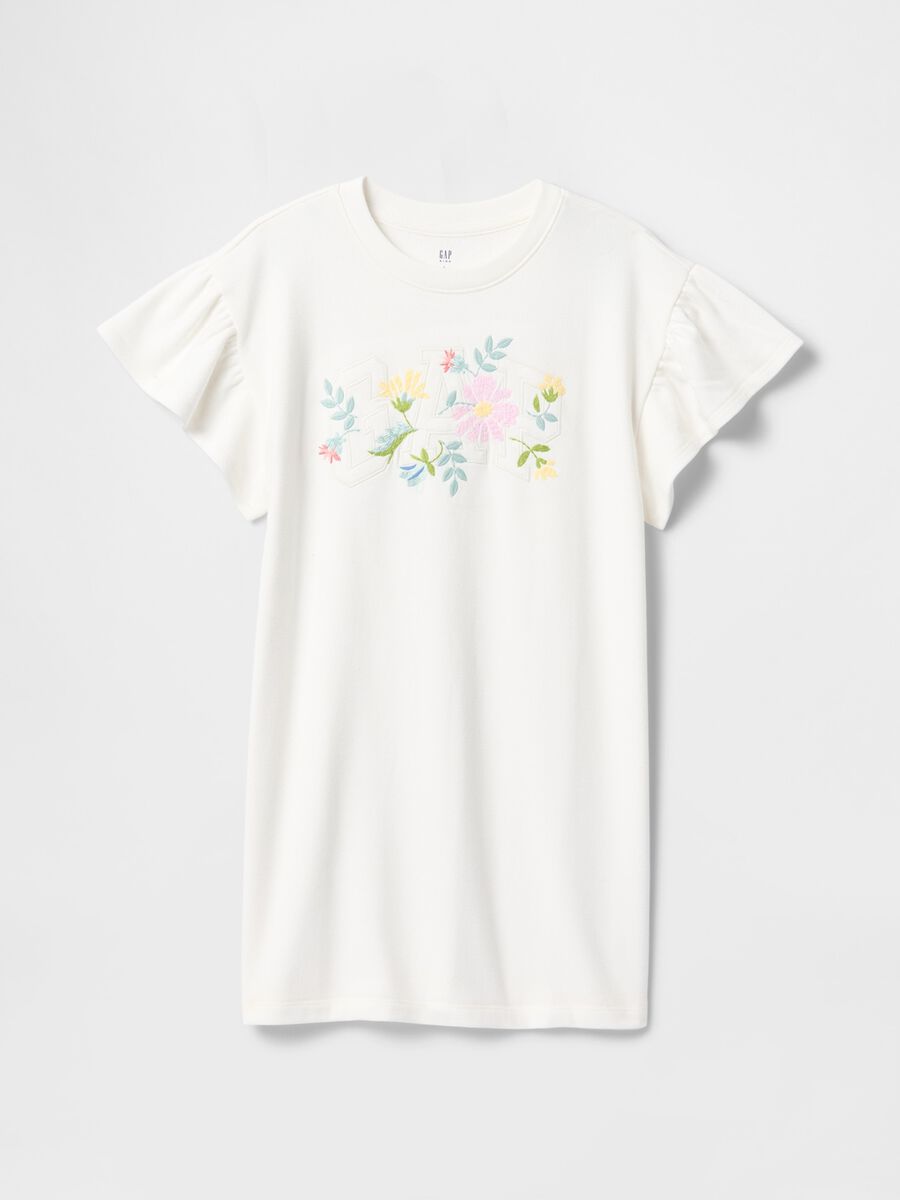 White dress with floral print GAP Kids_3