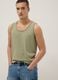Green pure cotton vest top_0