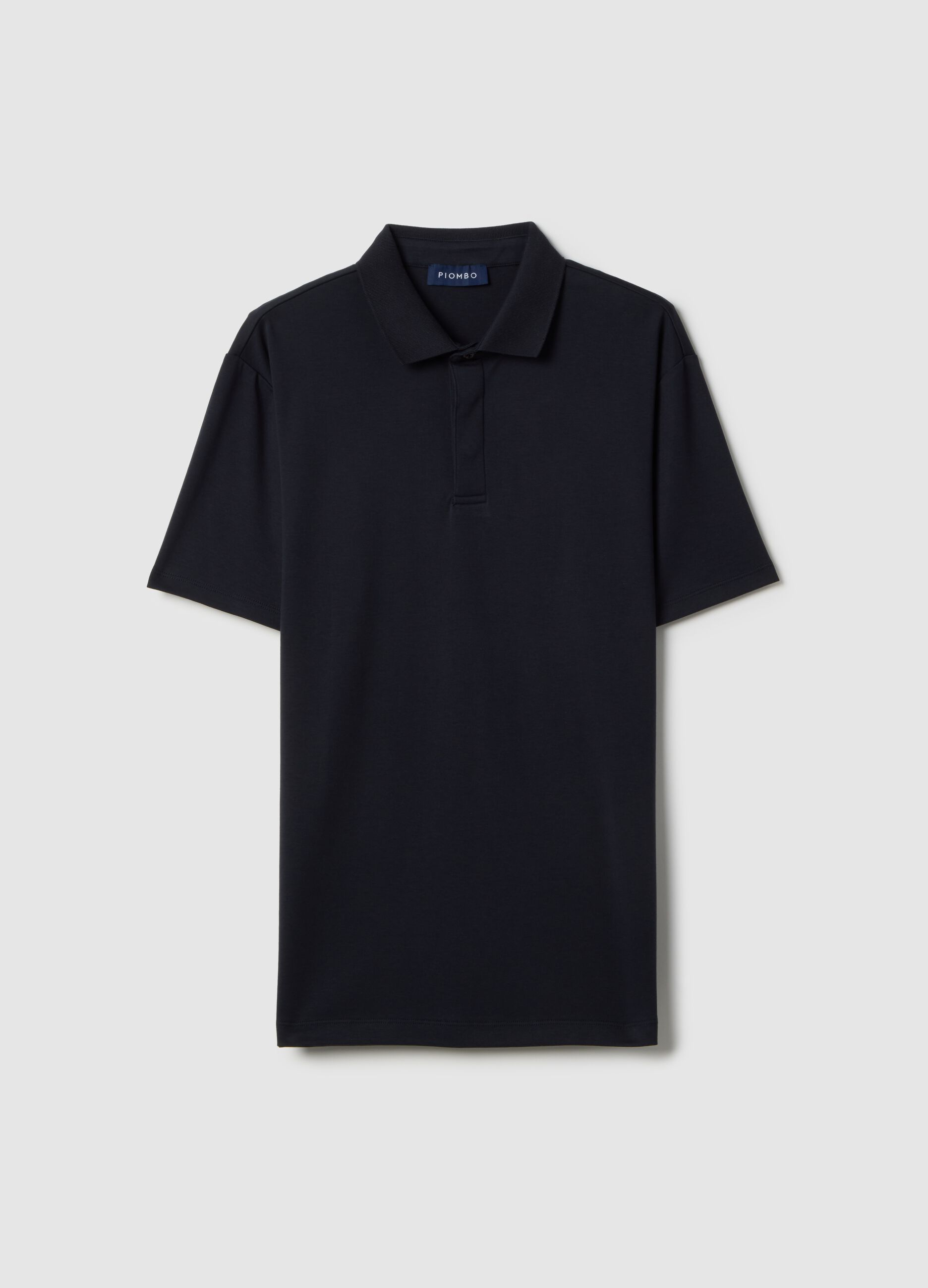 Blue regular fit pure cotton polo