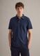Blue short-sleeve pure cotton polo shirt, regular fit_0