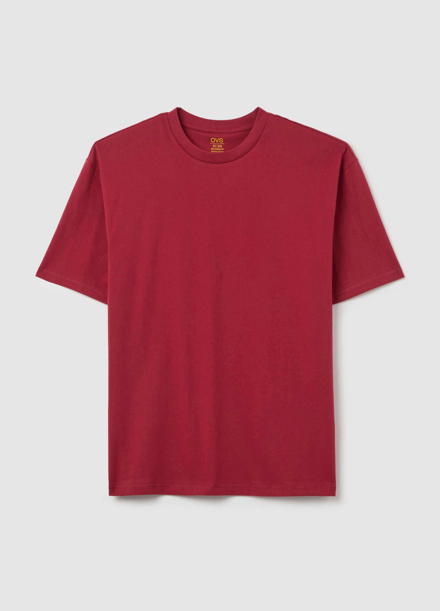 Solid colour T-shirt in organic cotton