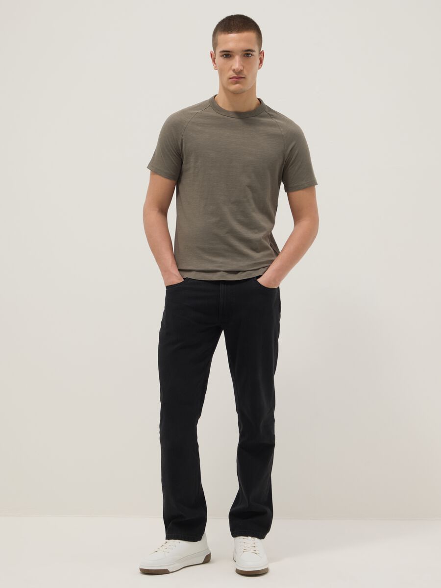 Regular fit green pure cotton T-shirt_2