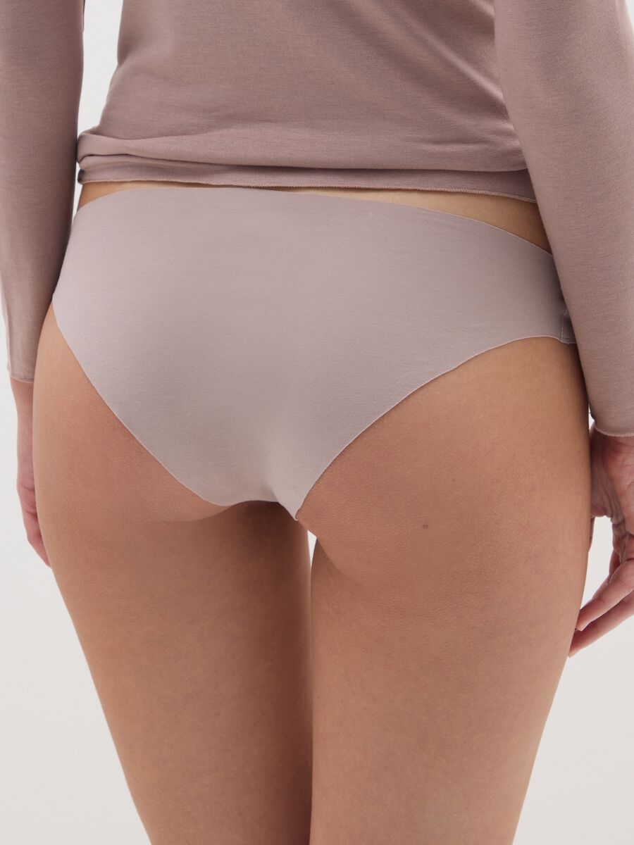 Beige stretch cotton regular fit briefs_2