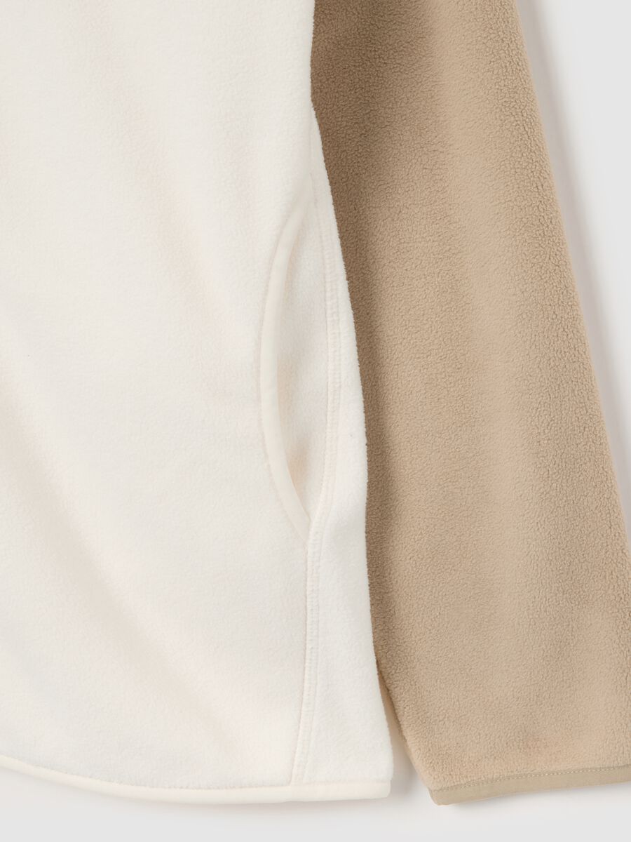 Felpa a collo alto in misto pile multicolor regular fit con zip_5