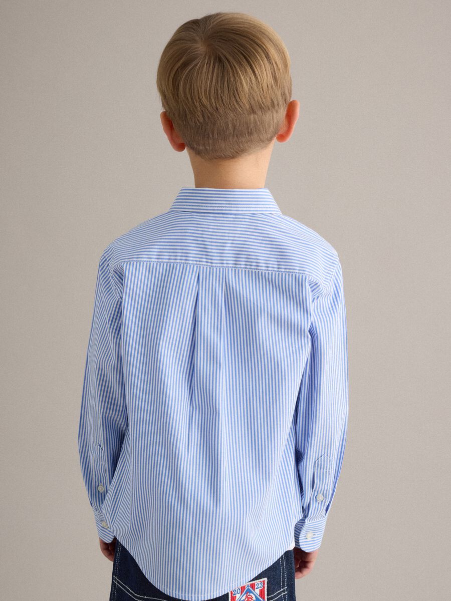 Multicolour striped pure cotton regular fit boys' shirt_1