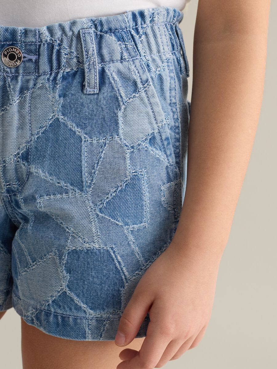 Patchwork-effect shorts in denim_2