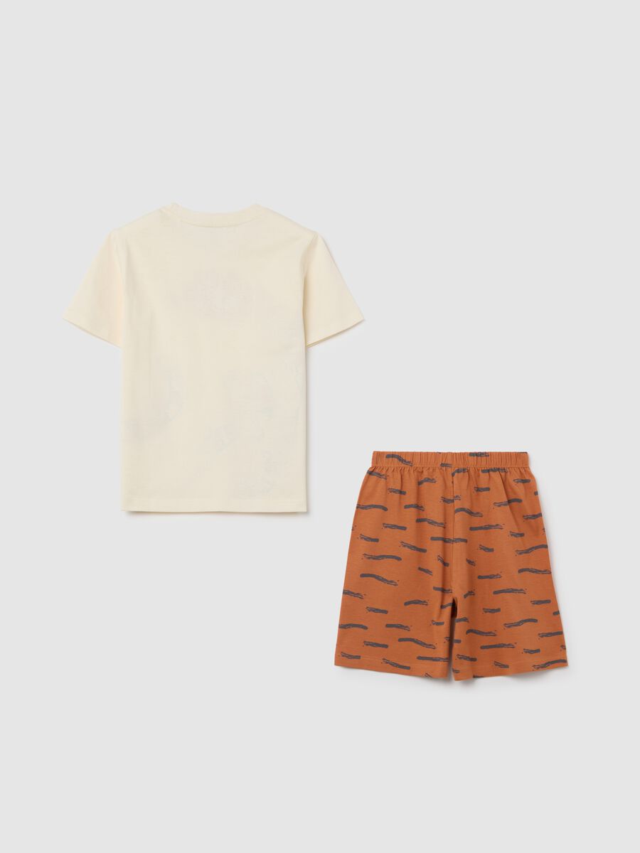 Boys' pyjama set with T-shirt and shorts in pure cotton multicolour regular fit_1