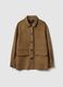 Brown regular fit jacket with collar and buttons_4