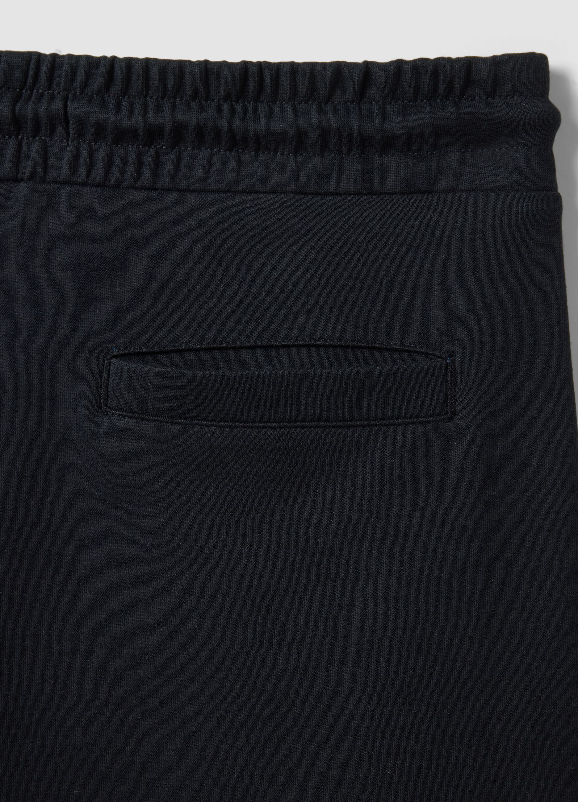 Black cotton-blend regular-fit shorts with drawstring