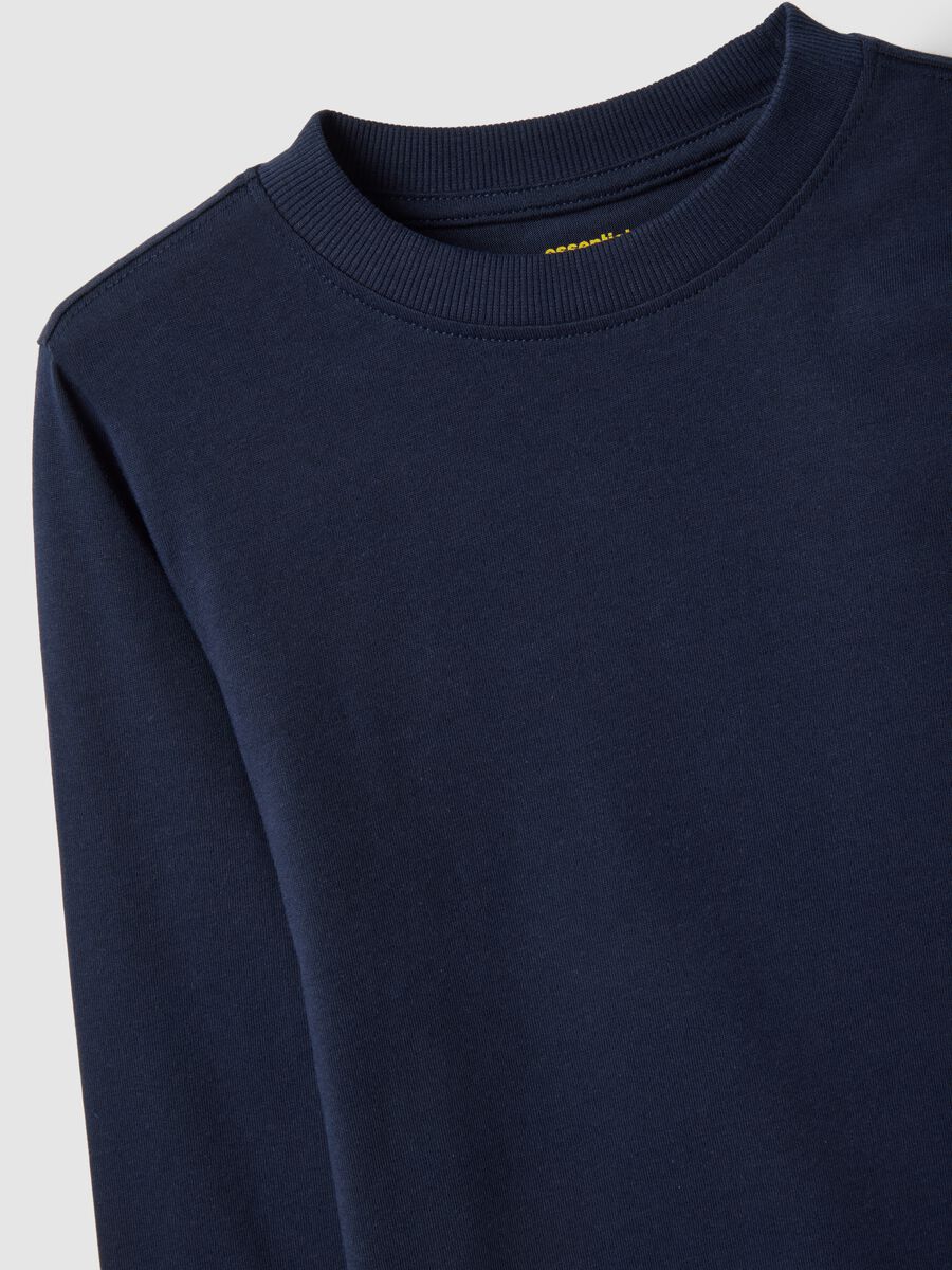 Children's long-sleeve blue cotton shirt regular fit_2