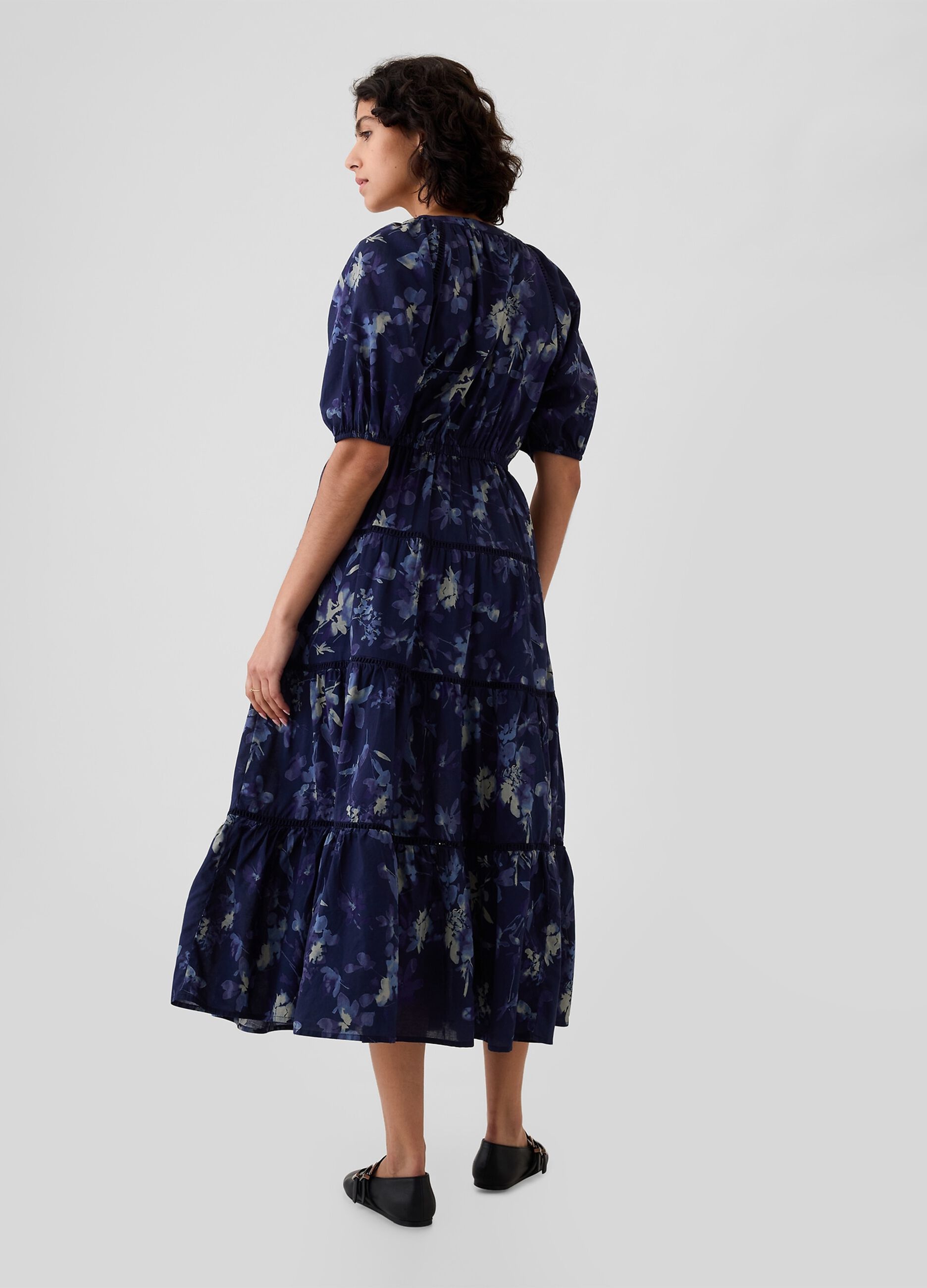 Long shirt dress with flounces