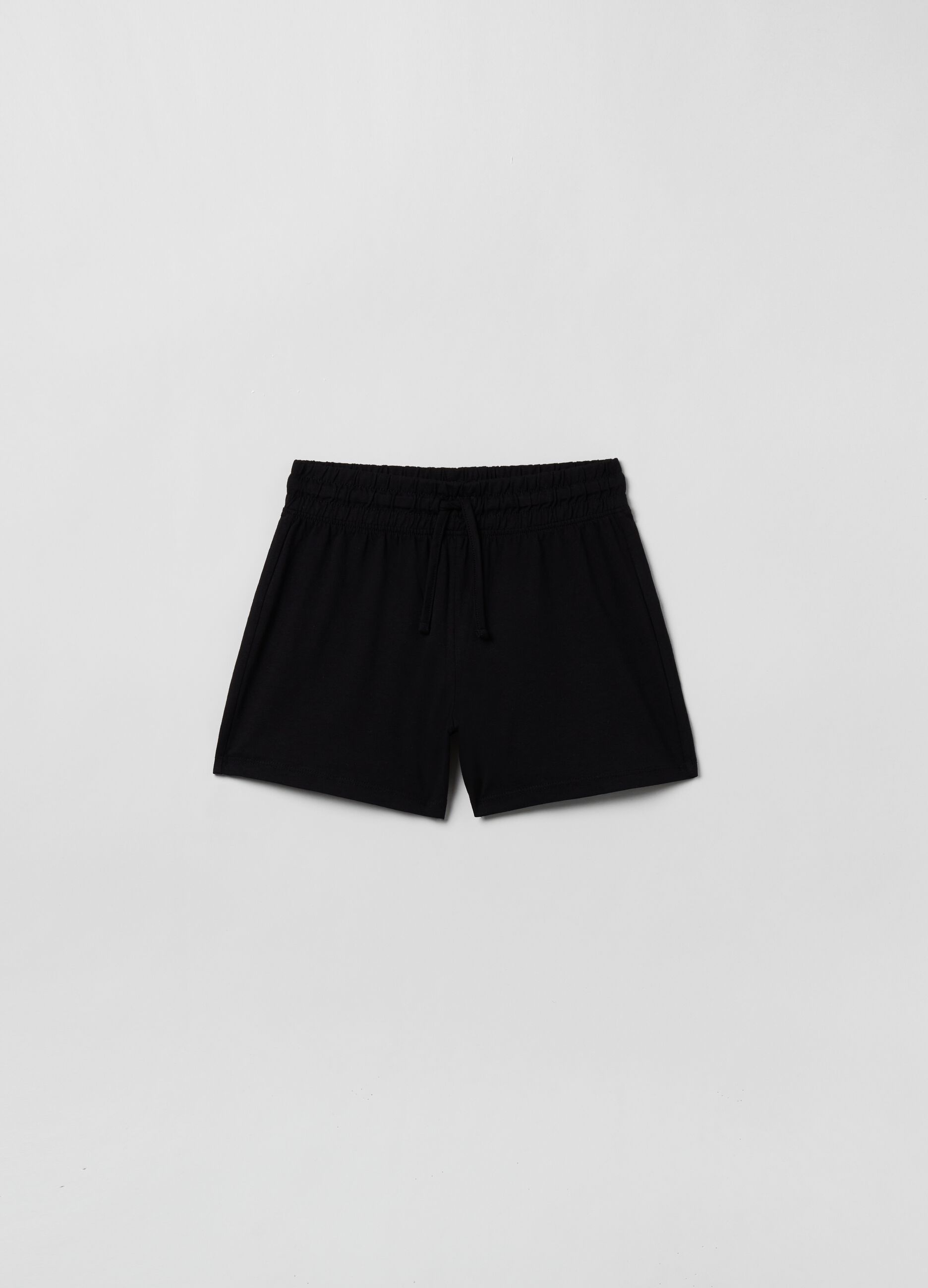 Jersey shorts with drawstring