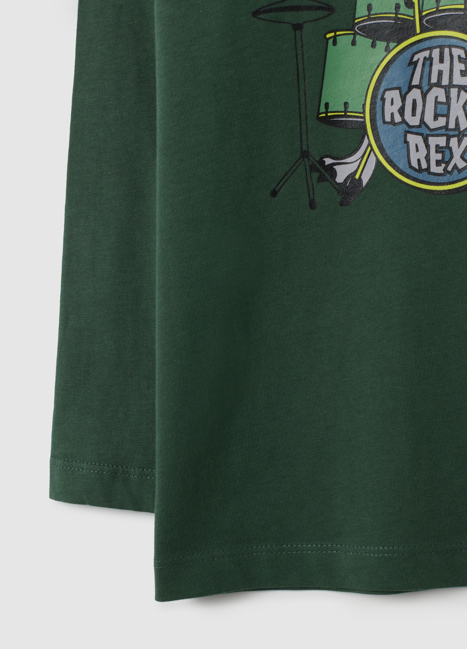 Maglia da bambino in puro cotone verde regular fit