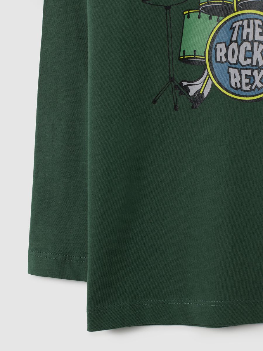 Maglia da bambino in puro cotone verde regular fit_3