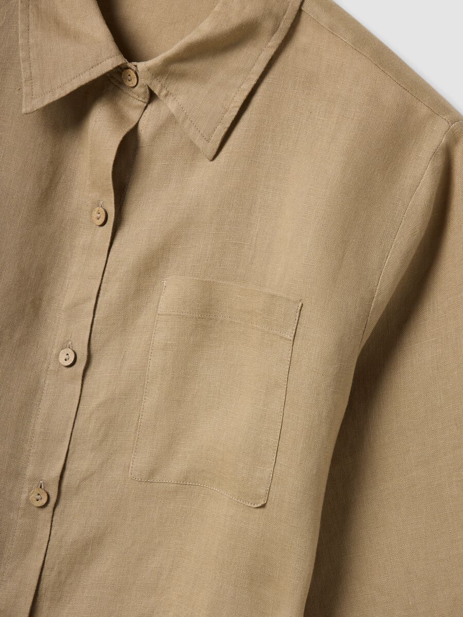 Long beige pure linen beach cover-up_1