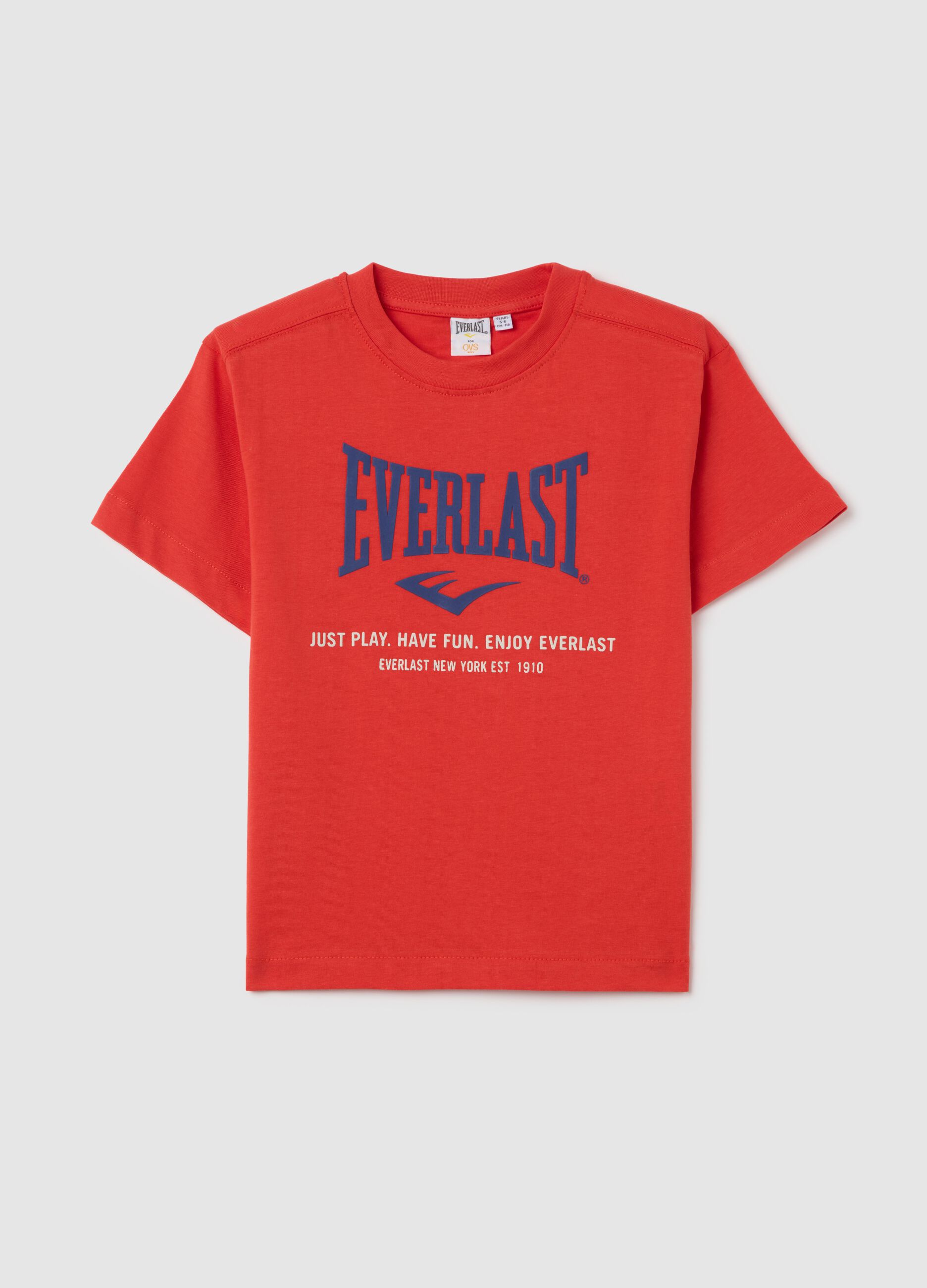 Red Everlast logo T-shirt in pure cotton