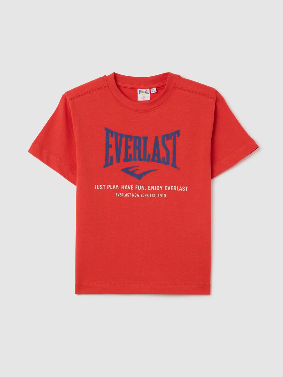 Red Everlast logo T-shirt in pure cotton_0