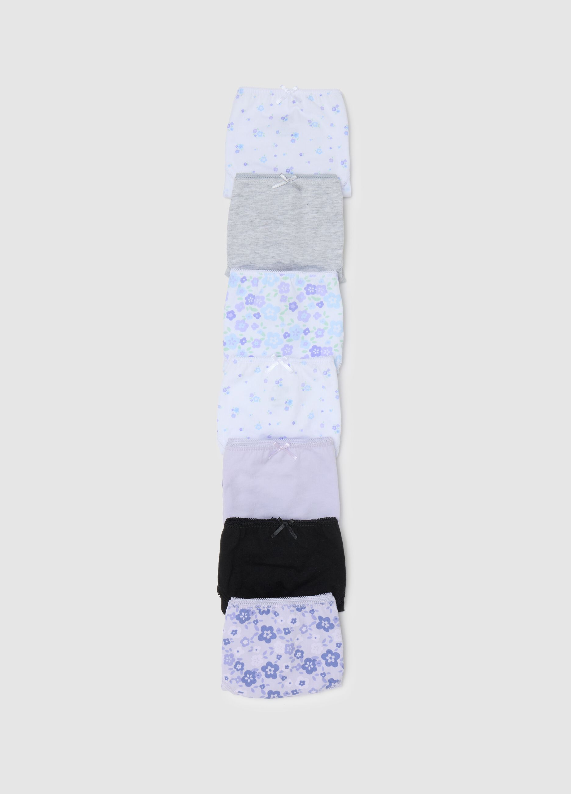 Set of seven girls' pure cotton multicolor panties