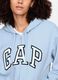 Light blue full-zip sweatshirt with hood and logo_3