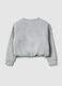 Grey cotton-blend sweatshirt for girls, regular fit with flowers_4