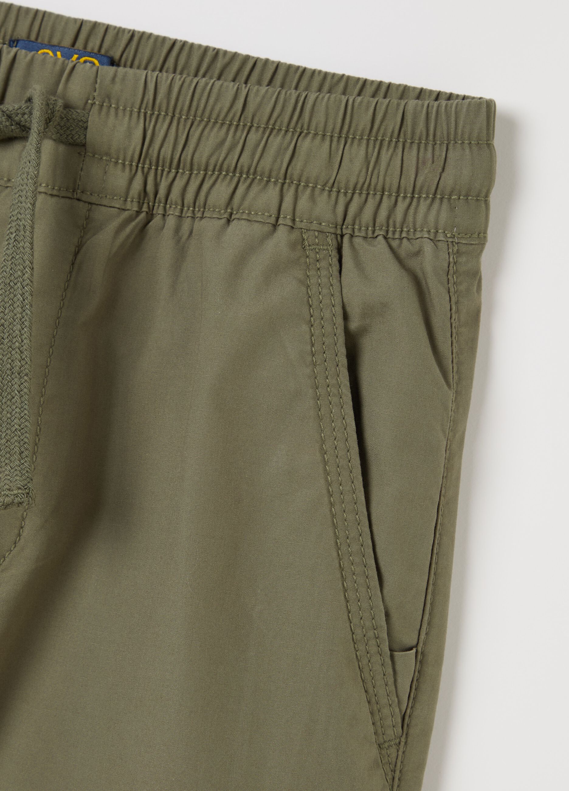 Joggers in popeline con coulisse 
