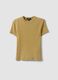 Fitted Yellow Stretch Cotton T-shirt_4