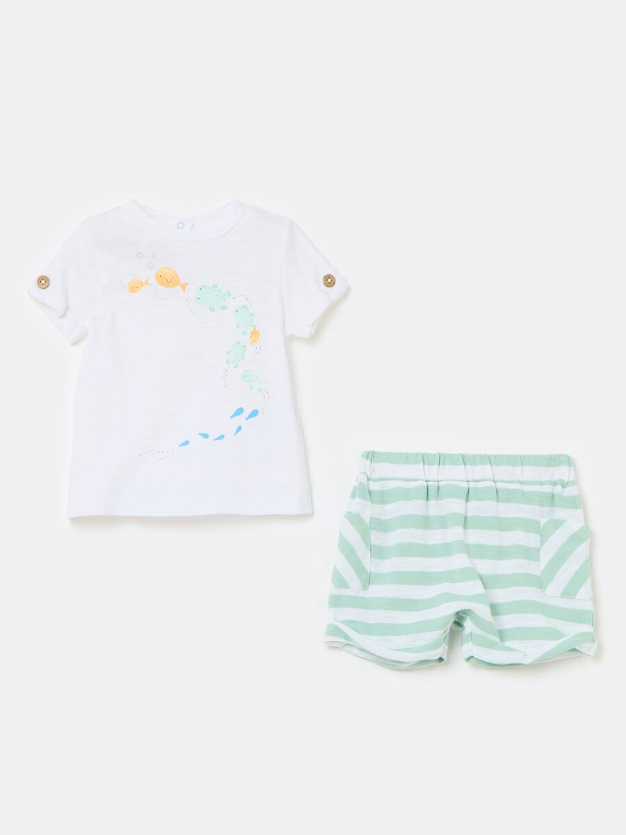 T-shirt and Bermuda shorts set in organic cotton_0