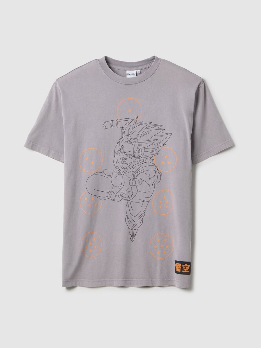 Grey pure cotton regular fit T-shirt with Dragon Ball print_4