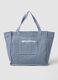 Blue striped pure cotton shopper bag_0