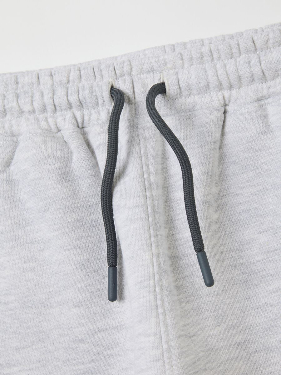 Grey cotton blend children's trousers regular fit_3