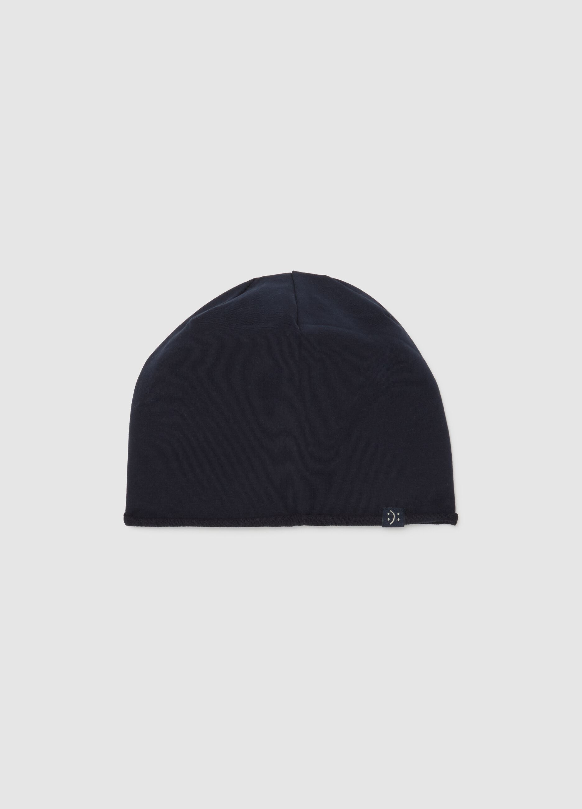 Cappello da ragazzo in cotone blu elasticizzato