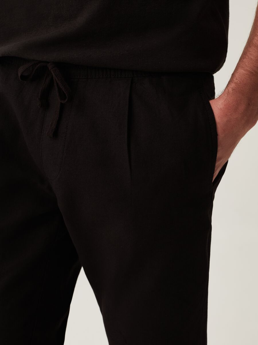 LESS IS BETTER Joggers in lino e cotone_3