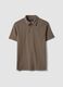 Brown short-sleeve polo in pure cotton, regular fit_4