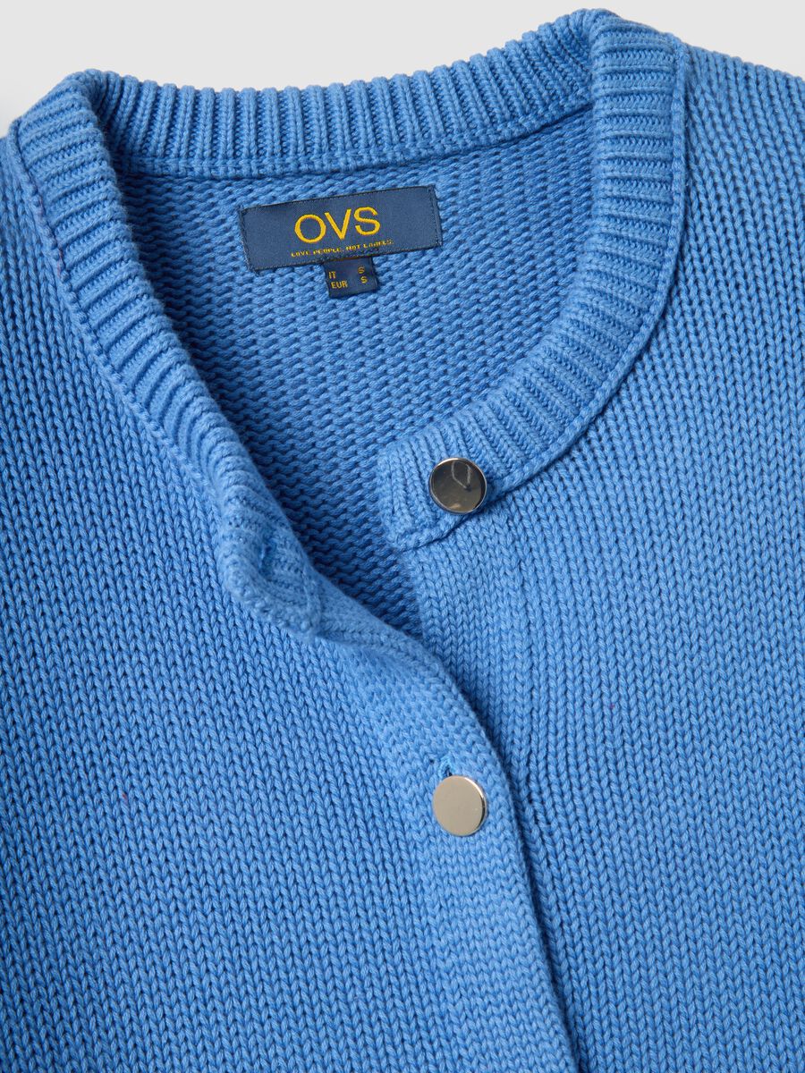 Cardigan blu in puro cotone regular fit con bottoni_5
