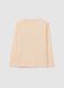 Girl's beige stretch cotton blend T-shirt, regular fit_1