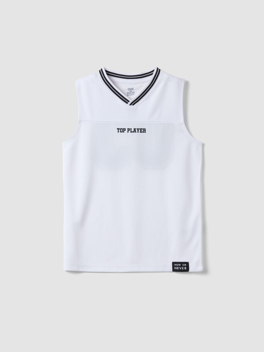 White sports vest with print_0