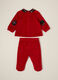 Red velour set with teddy bear_1