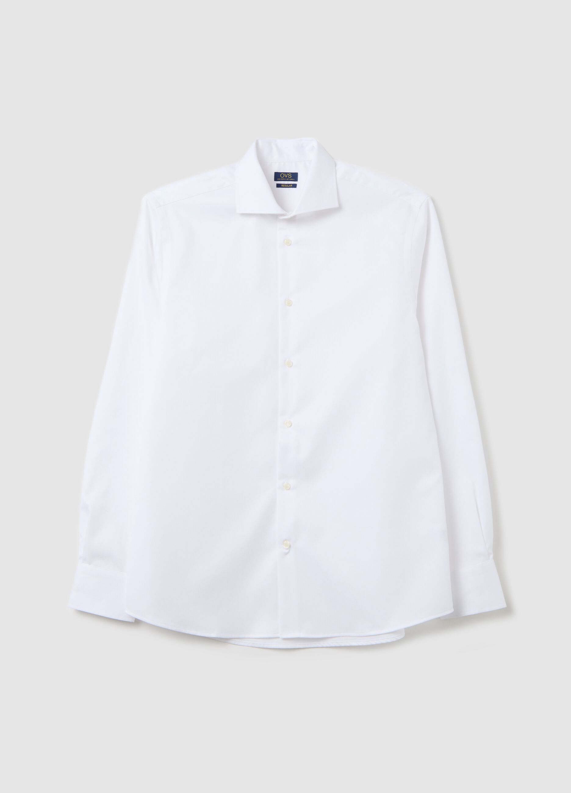 Camicia regular fit bianca no stiro