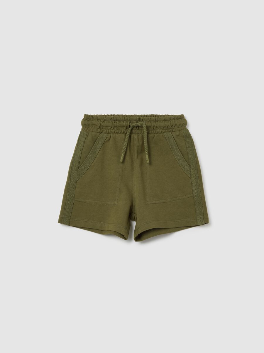 Infant's green pure cotton shorts regular fit_0