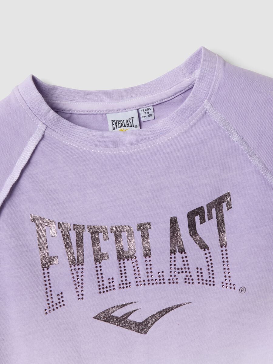 T-shirt viola a maniche corte in cotone elasticizzato per bambina regular fit_2