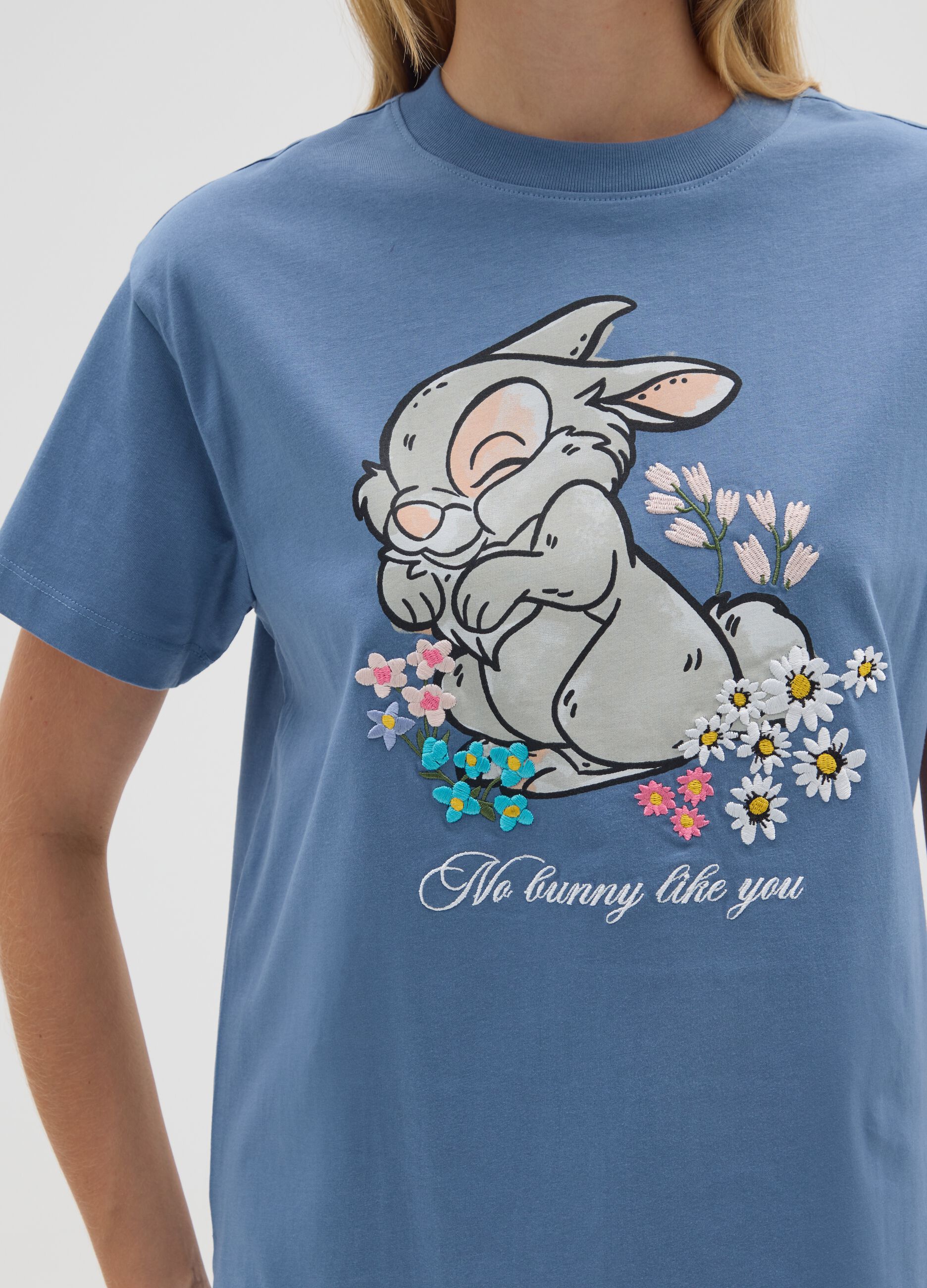 T-shirt in puro cotone blu regular fit