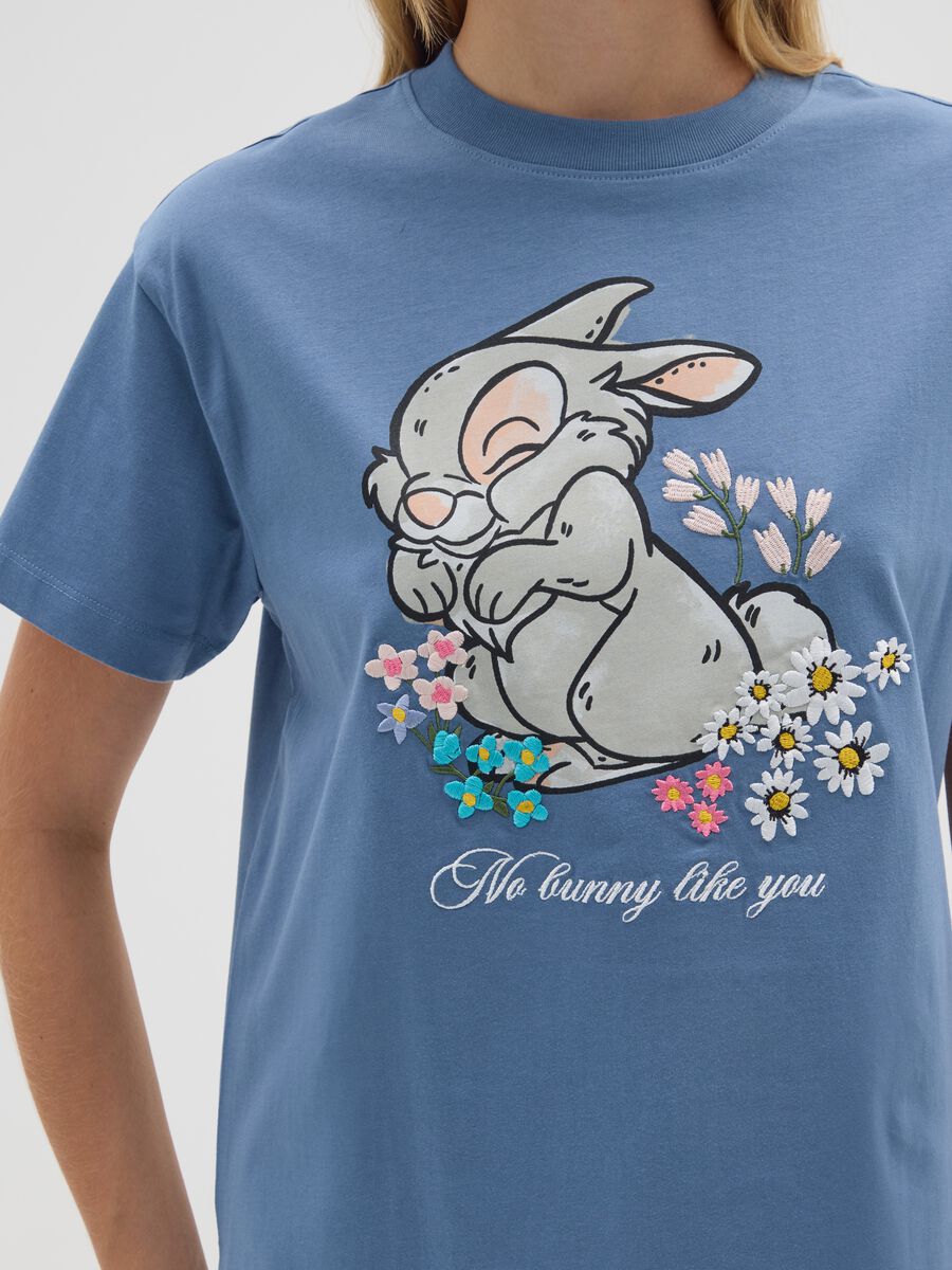 T-shirt in puro cotone blu regular fit_3