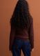 Brown pure cotton cable-knit jumper with deep V-neck_3