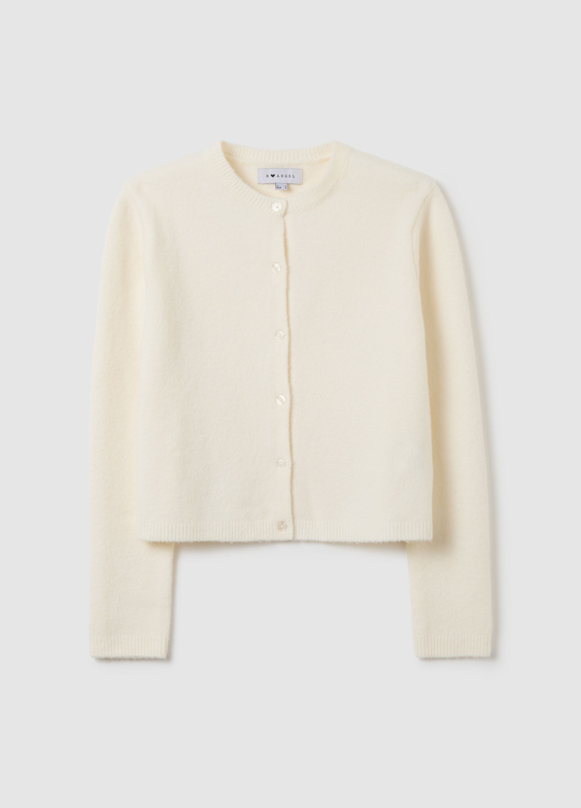 White regular fit cardigan with buttons