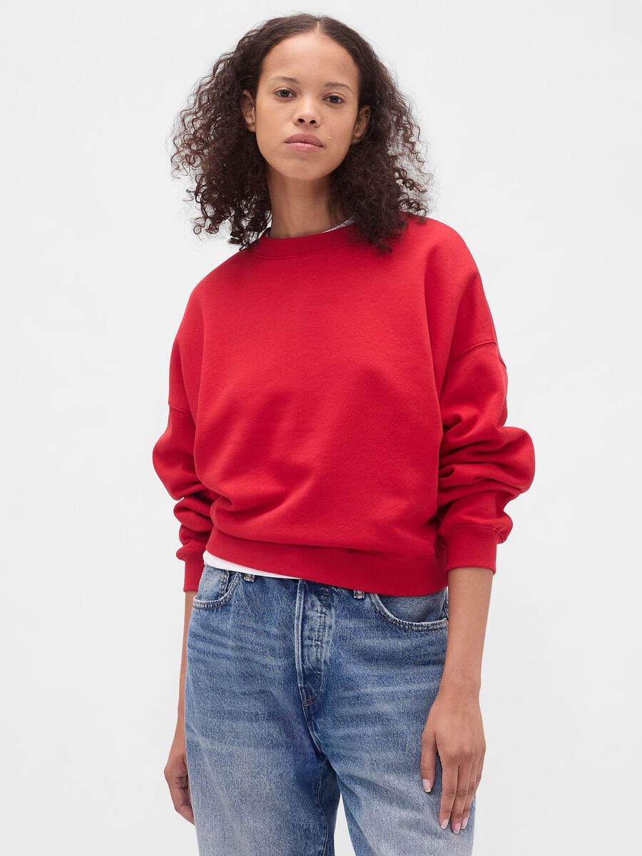 Red Crew Neck Sweatshirt_0